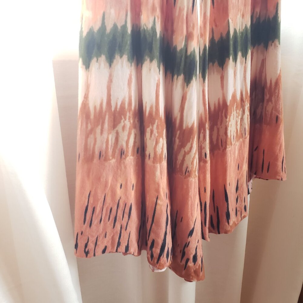 Torn by Ronny Kobo Foldover Waist Tye Dye Boho Pants - Picture 2 of 3